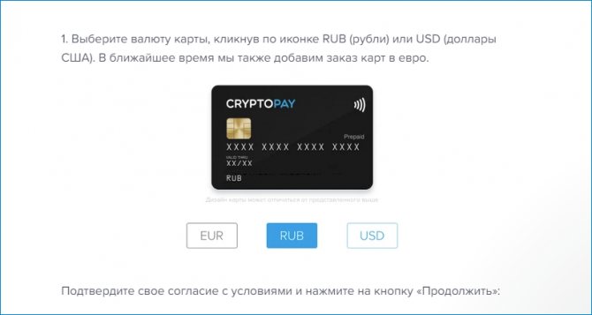 CryptoPay карточка для Биткоин