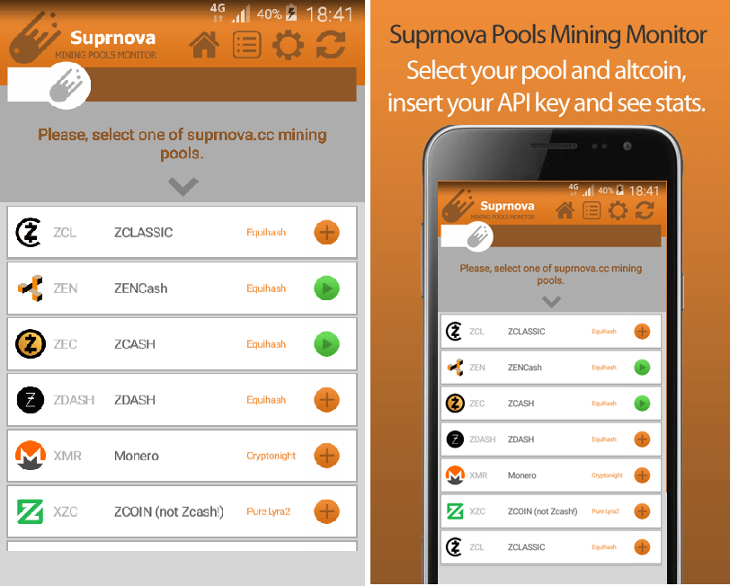 Мобильное приложение Suprnova Pools Mining Monitor