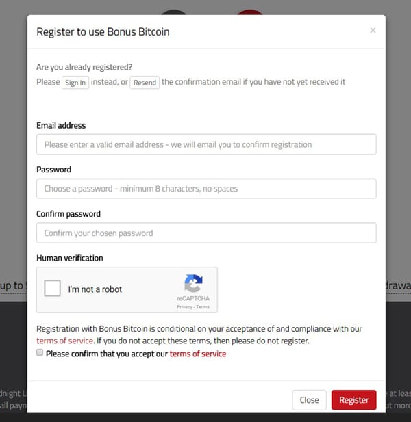 Регистрация Bonus Bitcoin