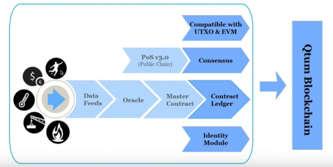 Схематичное изображение процесса сбора информации в проекте Qtum.