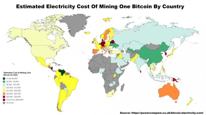 Топ-5 стран, где самое дешёвое электричество для майнинга биткоинов